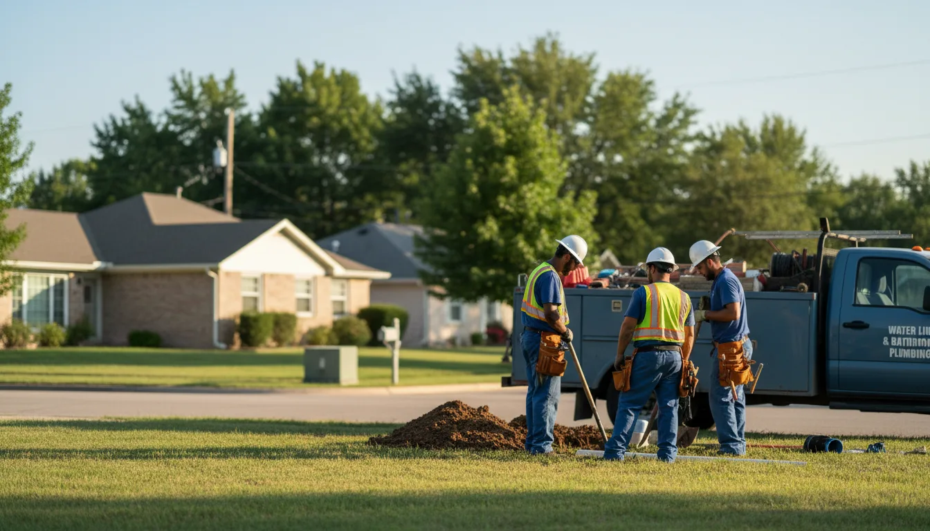 Residential water line and bathroom plumbing service in Zahl, ND
